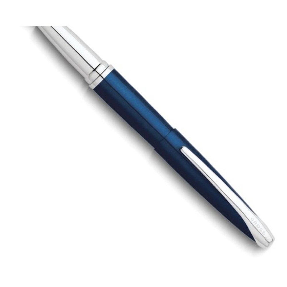 Cross® ATX Translucent Blue Lacquer Fountain Pen with Medium Stainless Steel Nib